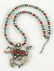 Navajo Sterling Coral Horse Pendant Necklace