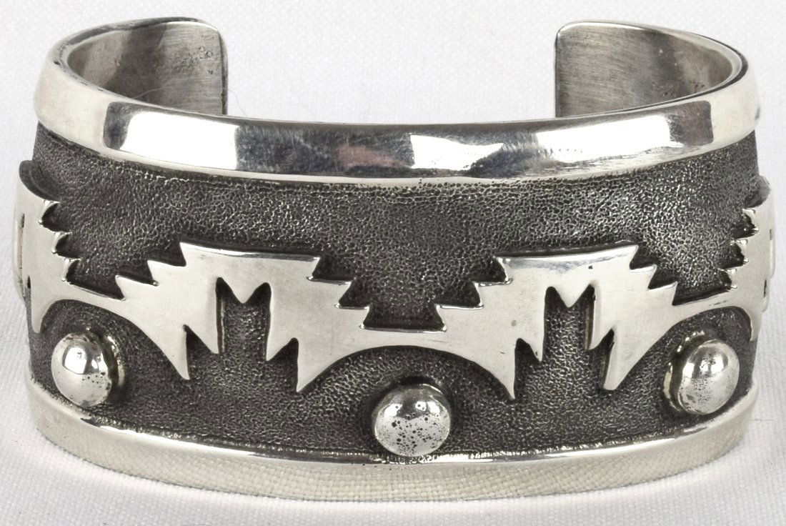 Native American Sterling Overlay Free Form Cuff (1 of 4)
