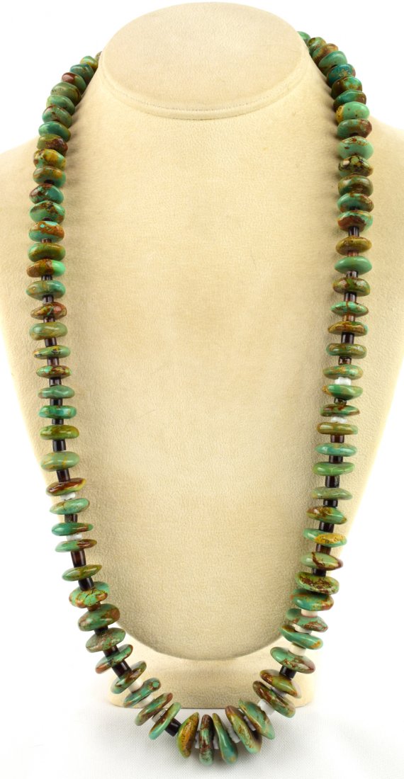 Native American Royston Turquoise & Heishi Necklace (1 of 4)
