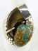 Navajo Sterling Bear Claw Men's Ring w/Royston Turq.