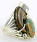 Navajo Sterling Bear Claw Men's Ring w/Royston Turq. - 3