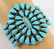 Navajo Sterling Block Turquoise Cluster Cuff Bracelet - 2
