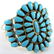 Navajo Sterling Block Turquoise Cluster Cuff Bracelet - 3
