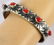 Navajo Sterling Tufa Cast 5 Stone Coral Cuff - 2