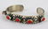 Navajo Sterling Tufa Cast 5 Stone Coral Cuff - 3
