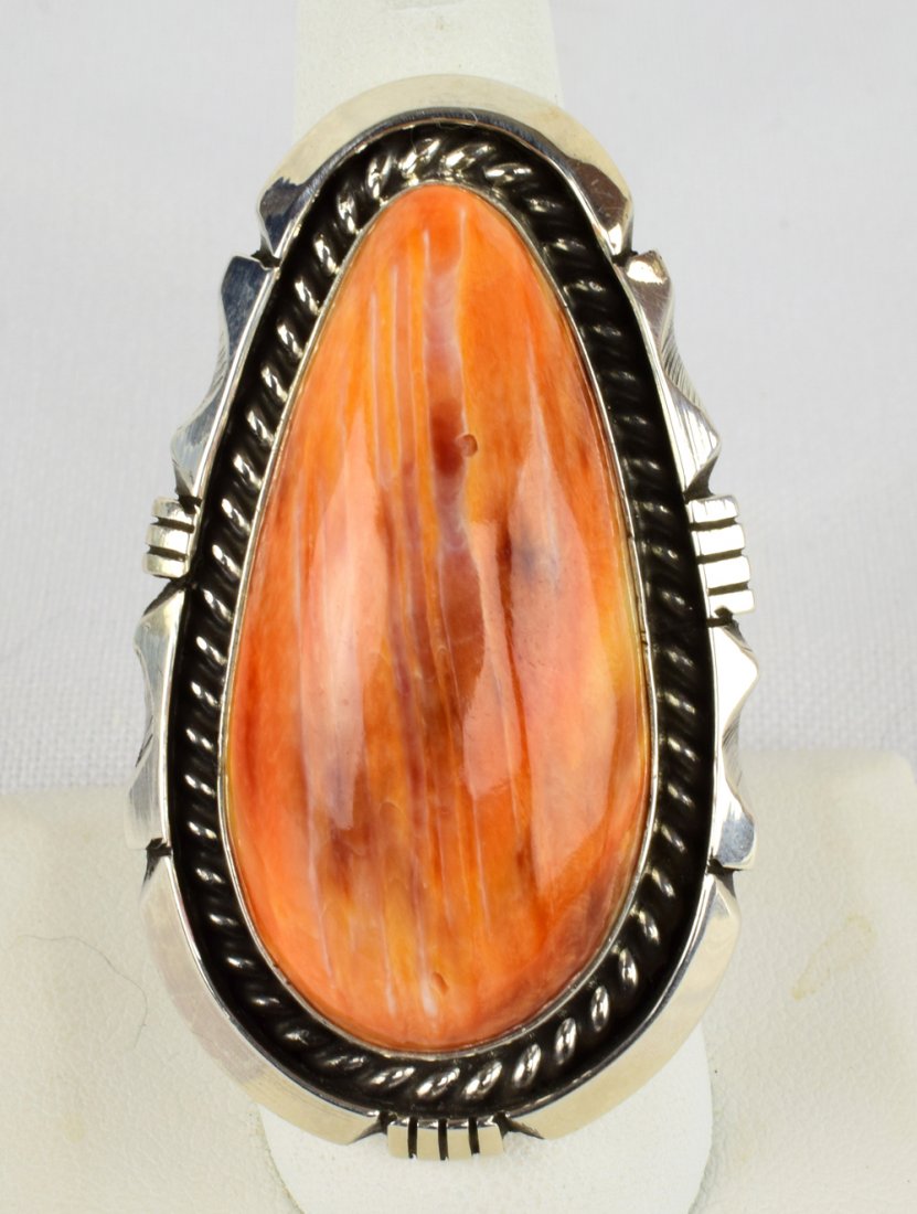 Native American Sterling Spiny Oyster Ring (1 of 4)