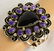Navajo Huge Sterling Charoite and Black Onyx Bracelet - 2