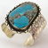 Navajo Sterling Morenci Turquoise Huge Bracelet - 3