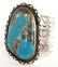Navajo Sterling Morenci Turquoise Huge Bracelet - 5