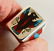 Zuni, Harlin Coonis Sterling Inlay Eagle Men's Ring - 6