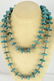 Vintage Kingman Turquoise Disc and Heishi Necklace 42in