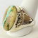 Native American Sterling Ribbon Turquoise Men's Ring - 2