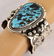 Native American Sterling Kingman Turquoise Cuff - 5