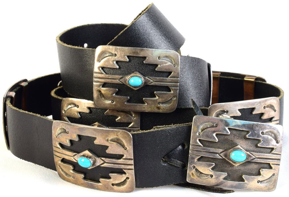 Zuni Sterling Silver Old Pawn Concho Belt (1 of 6)