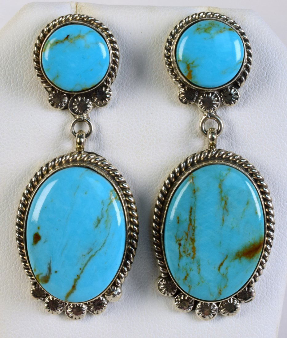Elouise Kee Sterling Kingman Turquoise Earrings (1 of 3)