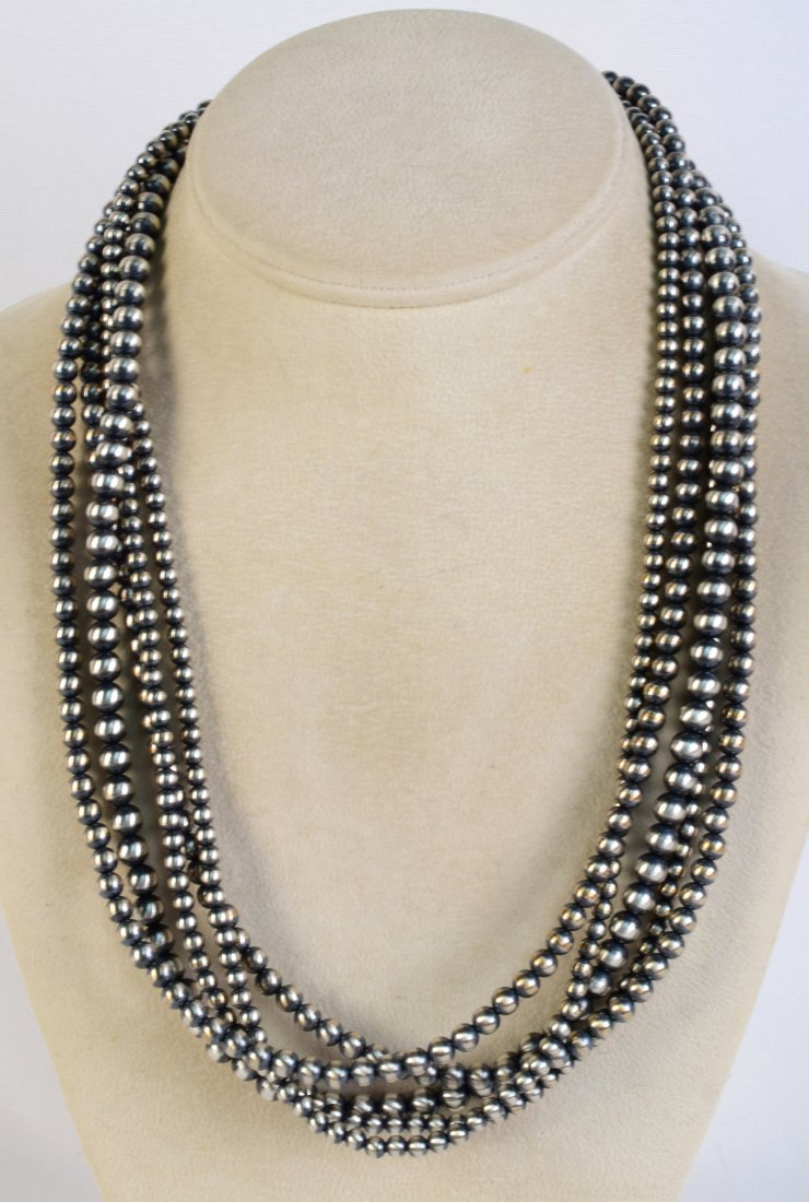 Native American 5 Strand Bench Bead Necklace -22 in. (1 of 3)