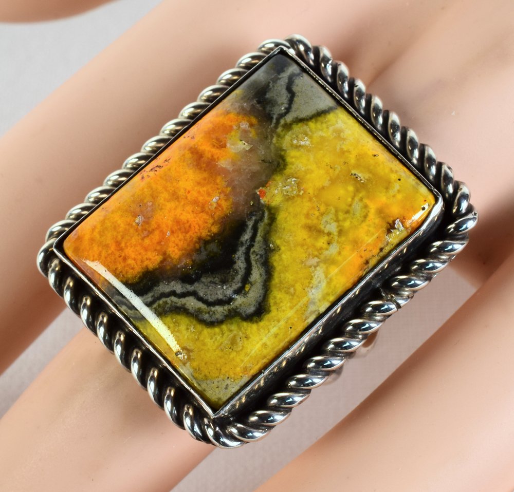 Native American Sterling Bumble Bee Jasper Ring (1 of 3)