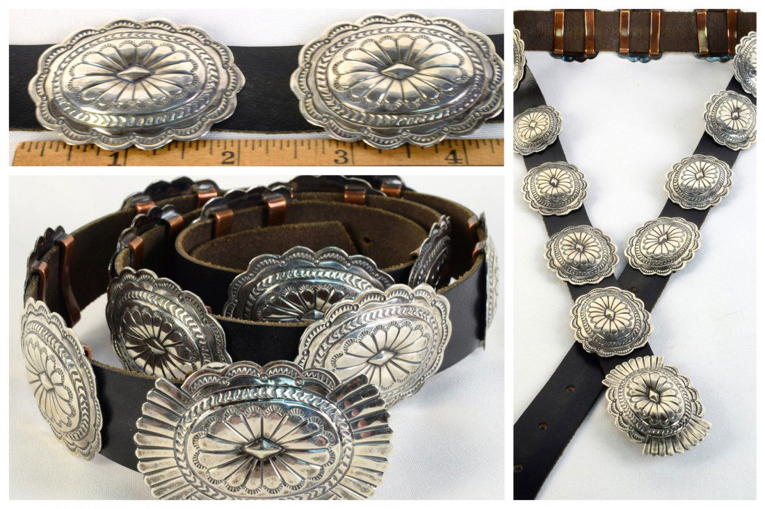 Marcella James Vintage Sterling Concho Belt (1 of 6)