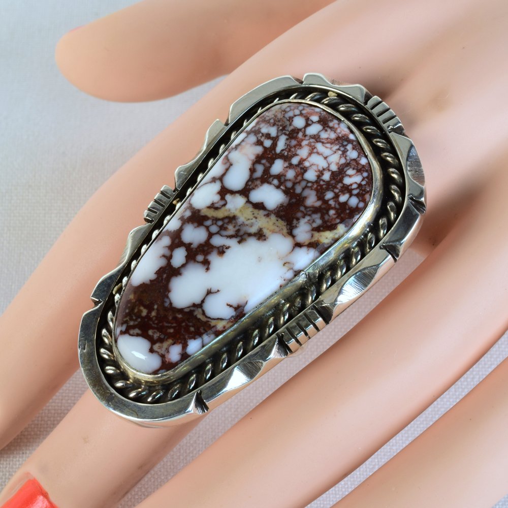 Eddie Sacatero Large Wild Horse Turquoise Sterling Ring (1 of 4)