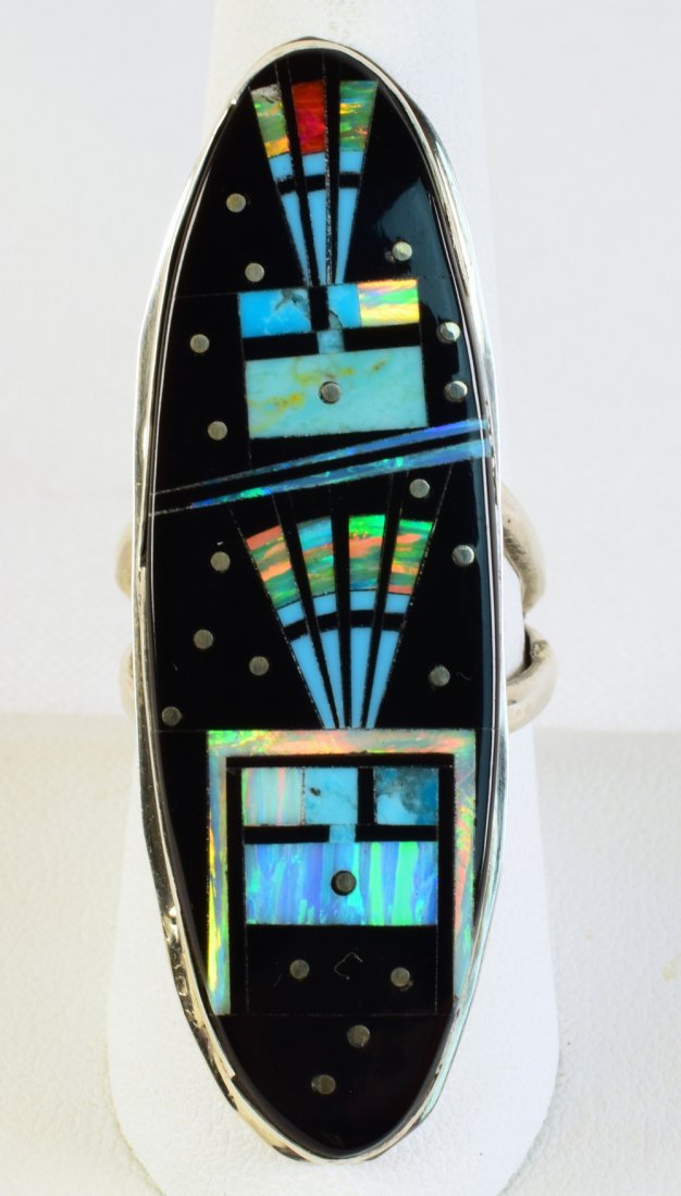 Gilbert Smith Sterling Micro Pave Inlay Ring Size 9 (1 of 3)