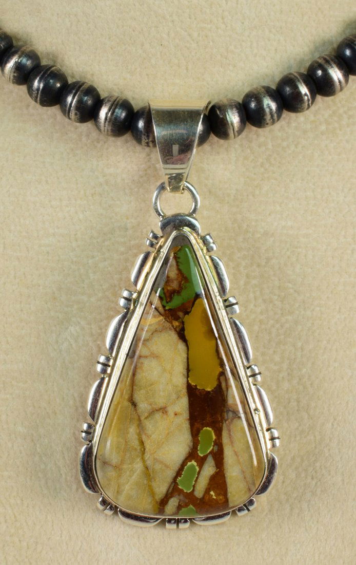 Thomas Francisco Sterling Boulder Turquoise Pendant (1 of 3)