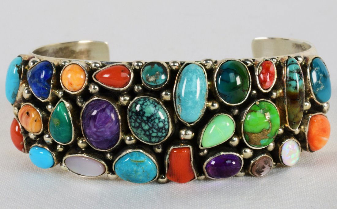 Emer Thompson Sterling Multi-Stone Cabachon Bracelet (1 of 5)