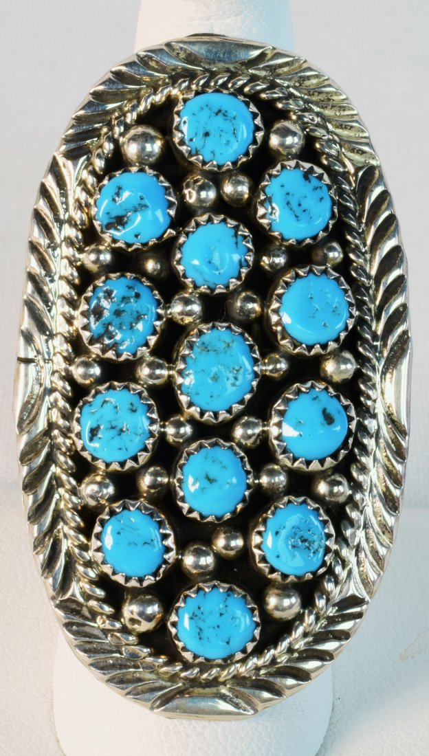 Navajo Sterling Kingman Turquoise Nugget Ring (1 of 4)