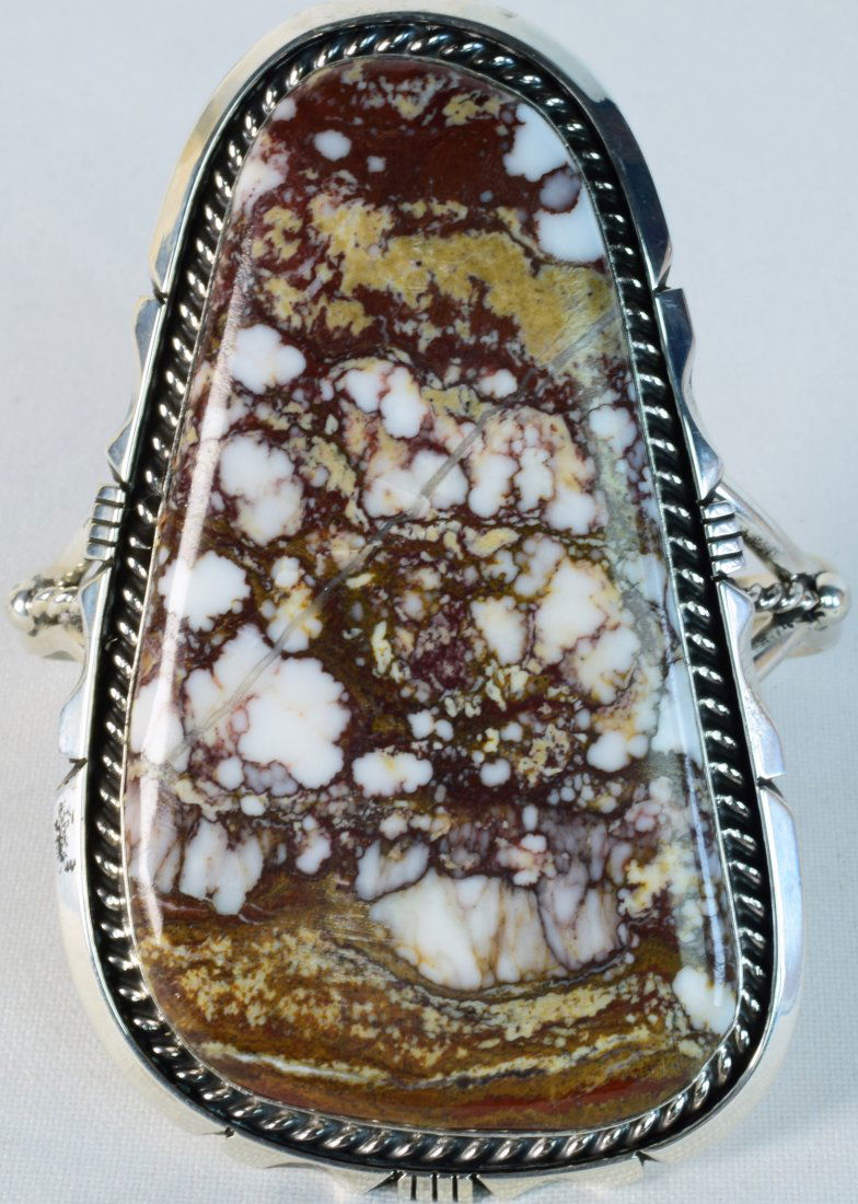 Eddie Sacatero Large Wild Horse Turquoise Sterling Cuff (1 of 5)