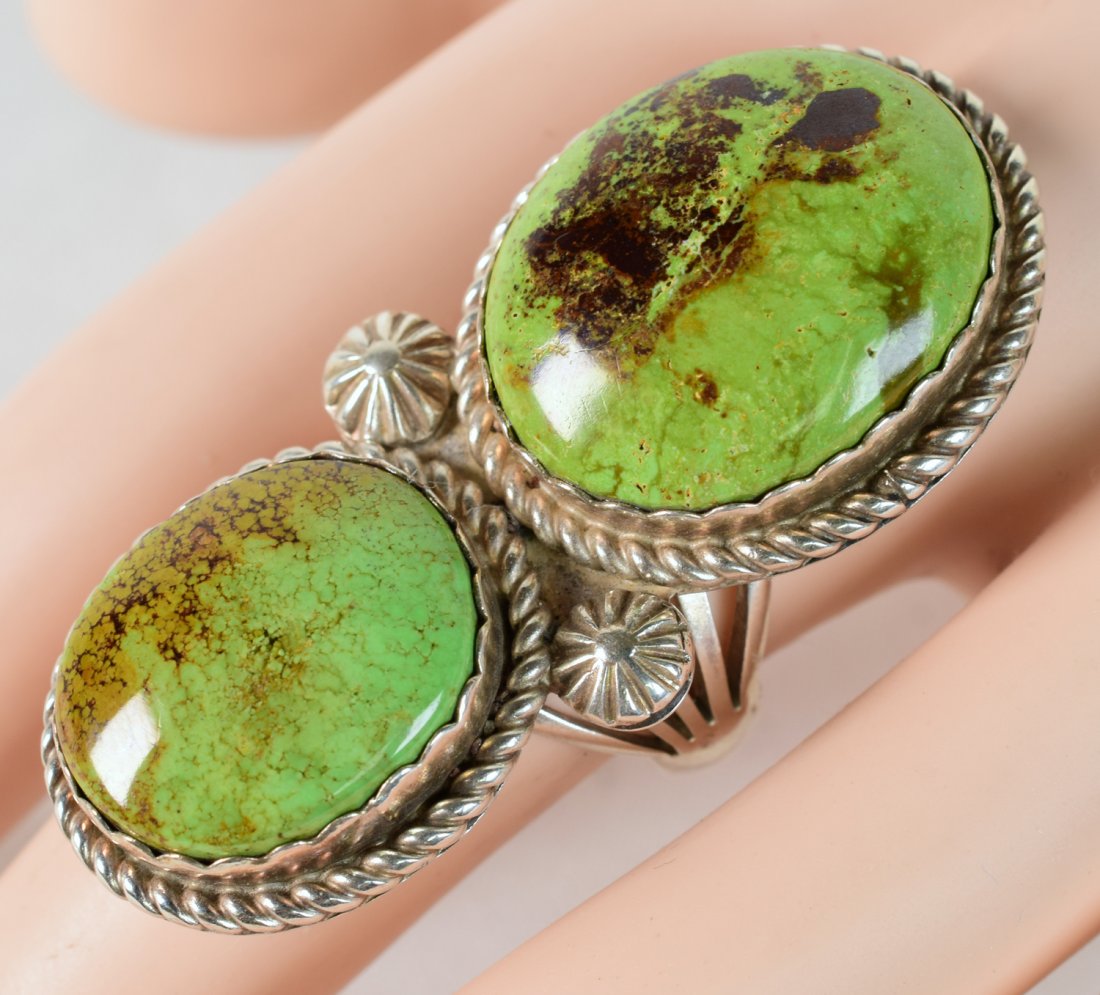 Roger Skeets, Sterling Sonoran Gold Turquoise Ring (1 of 3)