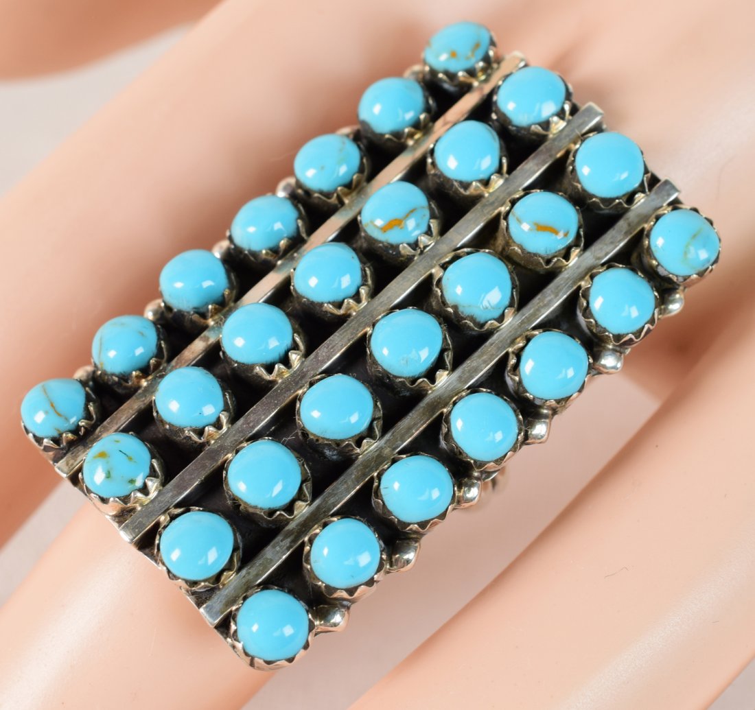 Native American Sterling Snake Eye Turquoise Ring (1 of 4)