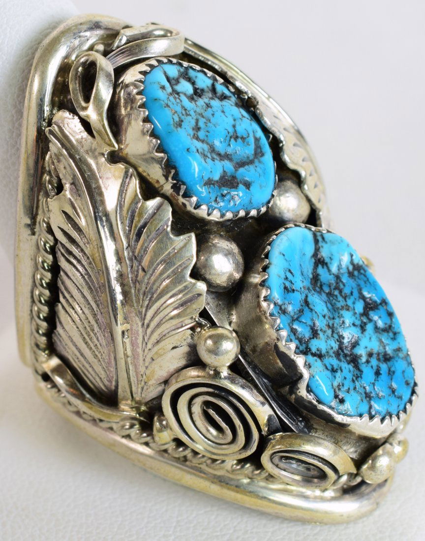 Native American Sterling Kingman Large Men's Ring (1 of 5)