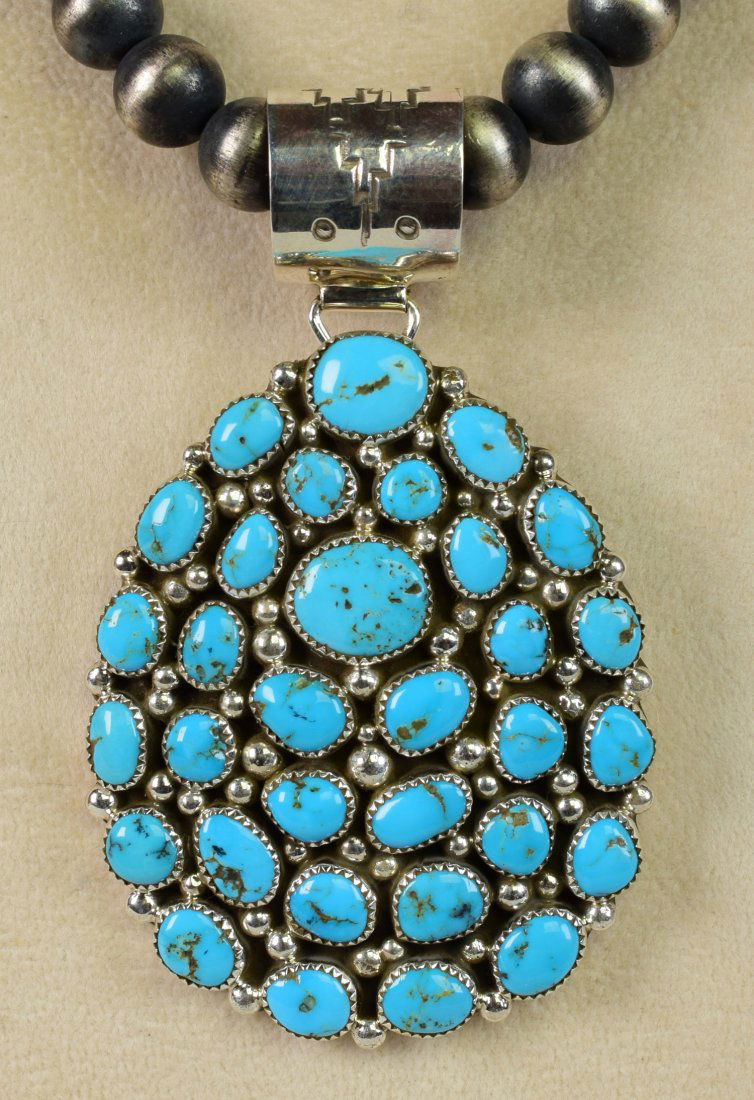Marlene Haley Sterling Kingman Turquoise Pendant (1 of 4)