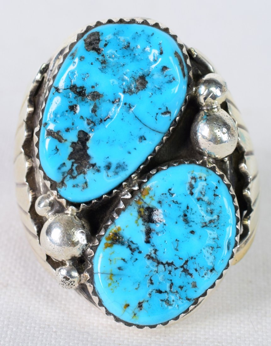 Native American Kingman Turquoise Men's Ring (1 of 5)