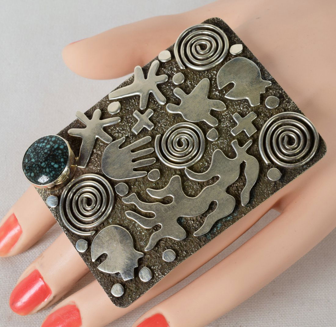 Alex Sanchez Sterling Huge Ring with Bisbee Spiderweb (1 of 2)