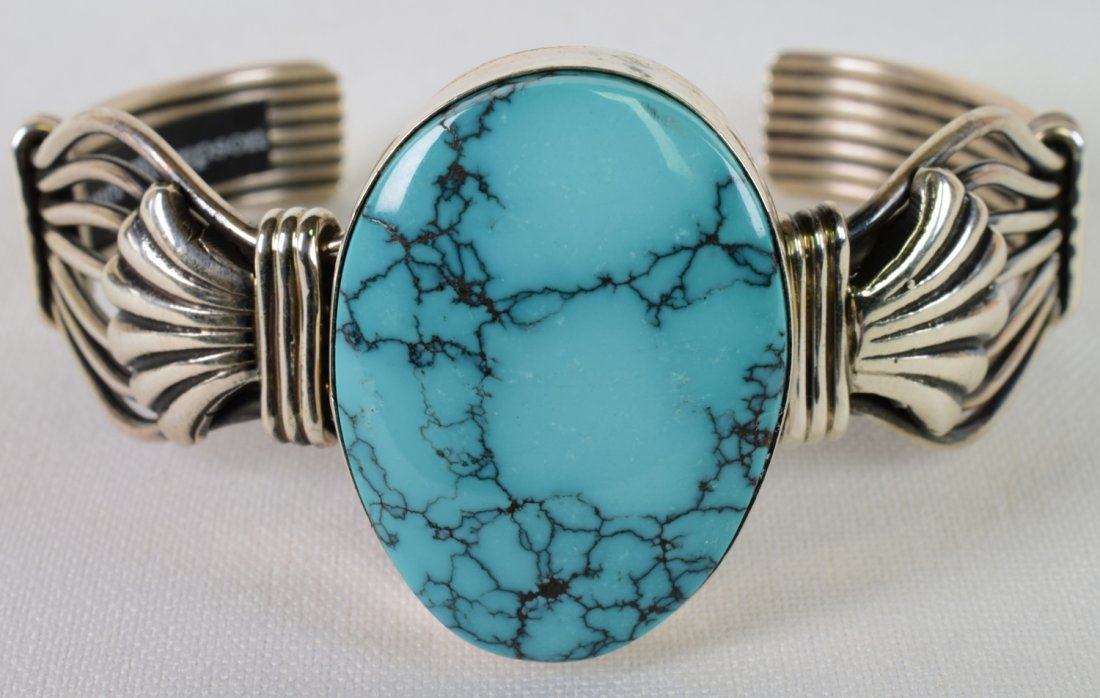 Emer Thompson Sterling Kingman Turquoise Bracelet (1 of 5)