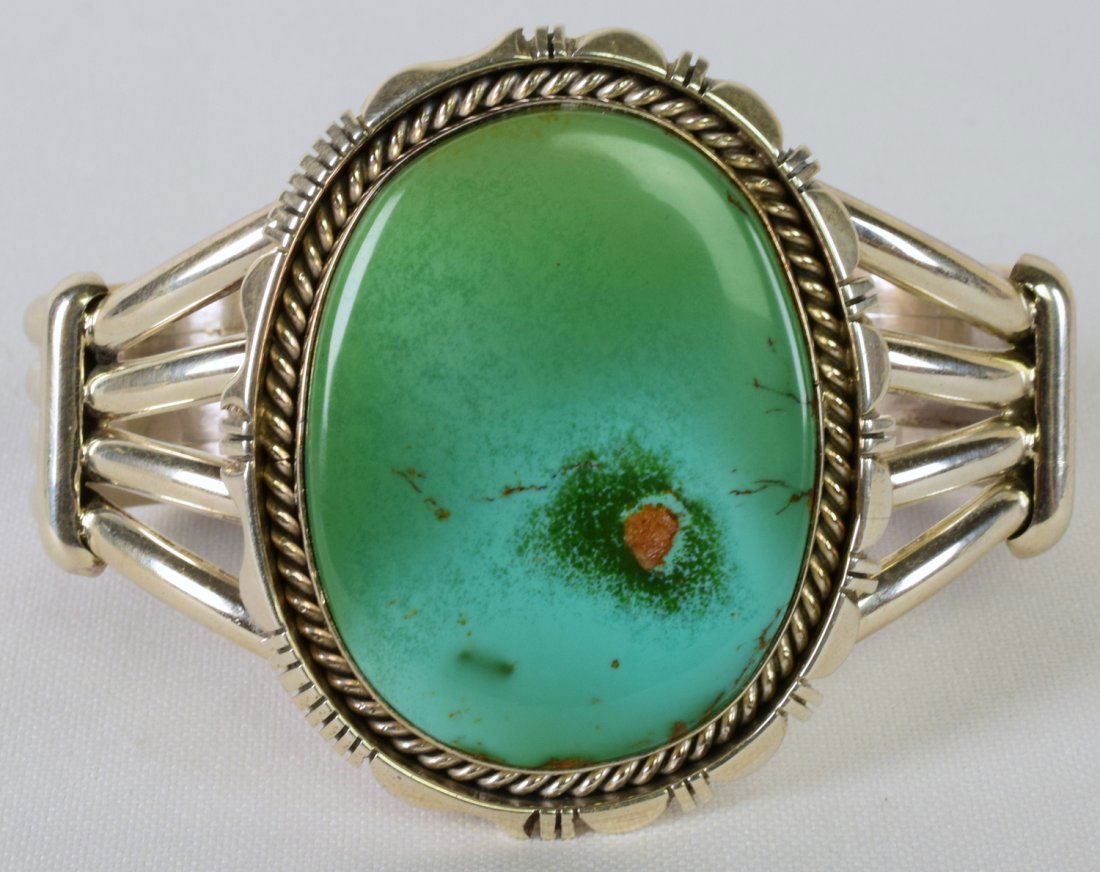 Eugene Belone Sterling Fox Turquoise Bracelet (1 of 5)