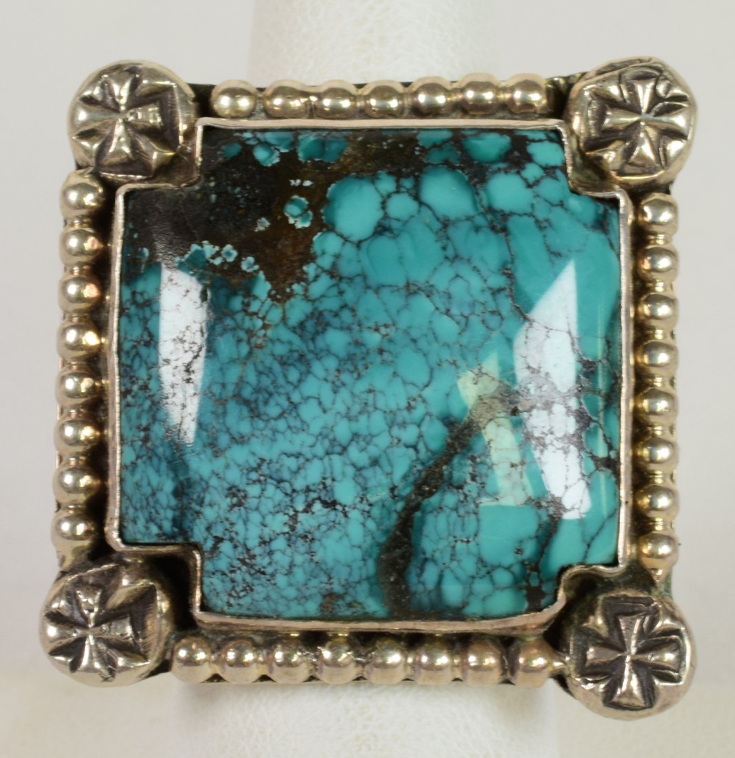 Ronnie Willie Lone Mtn. Cross Turquoise Ring (1 of 4)
