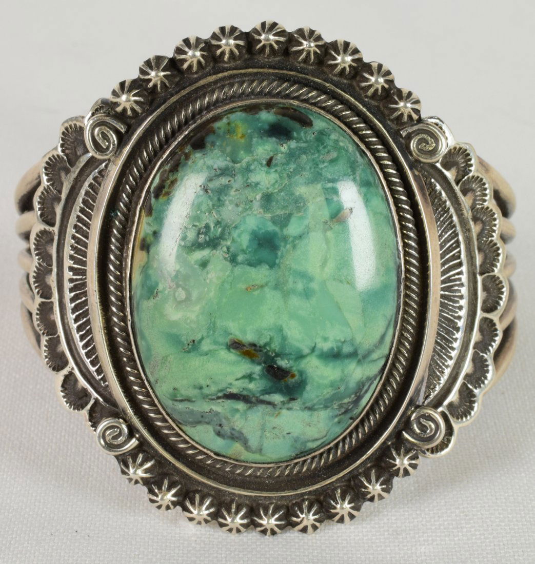 Leon Martinez Sterling Carico Lake Turquoise Bracelet (1 of 6)