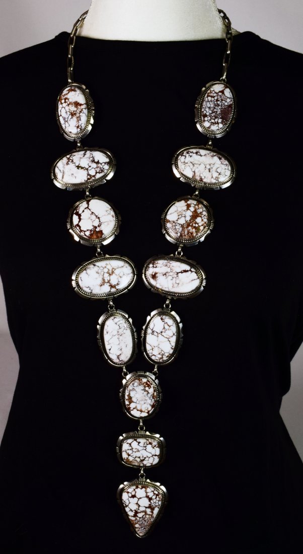 Eddie Sacatero Wild Horse Turquoise Lariat Necklace (1 of 5)