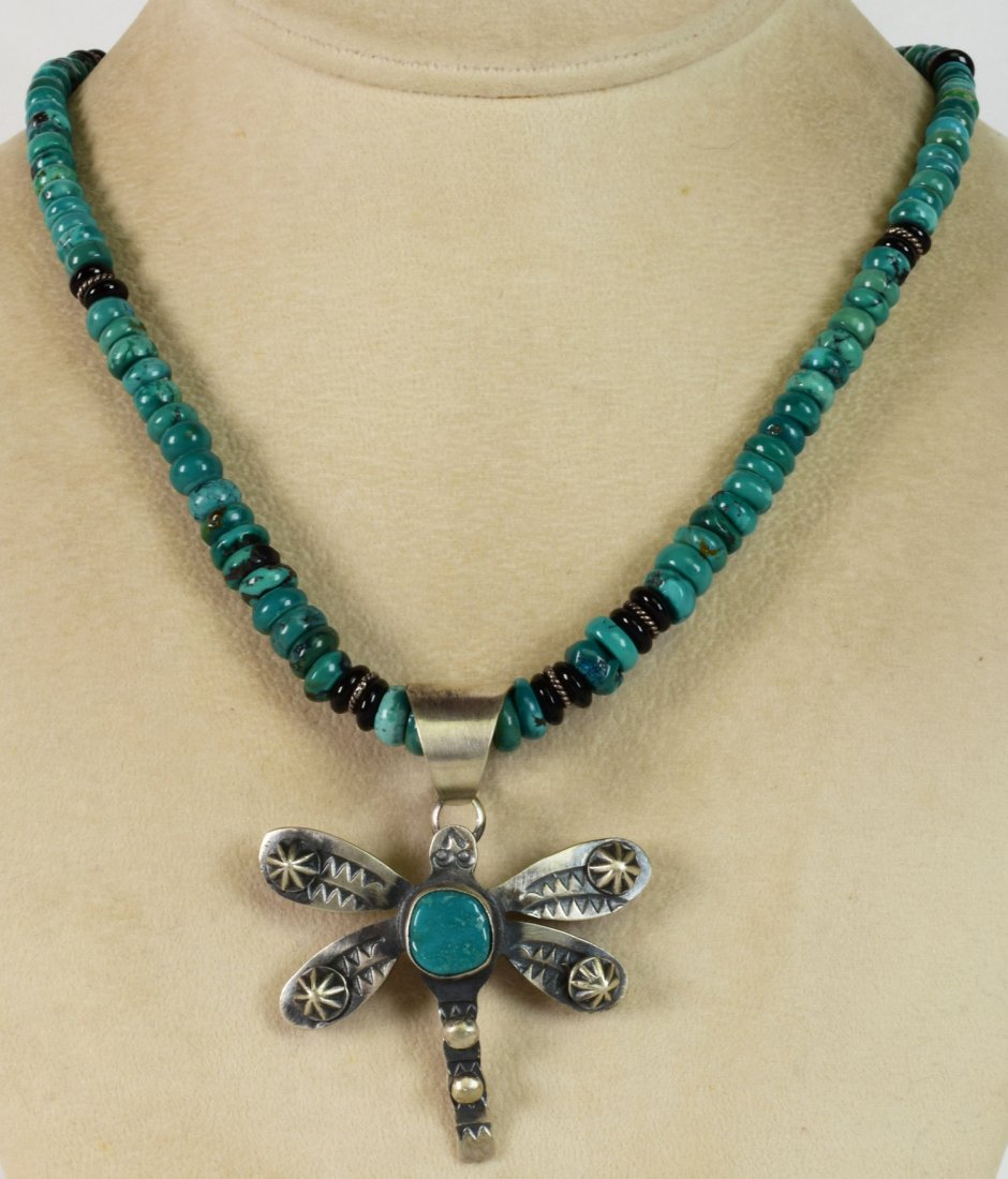 Navajo Sterling Silver Dragonfly Necklace Set (1 of 5)