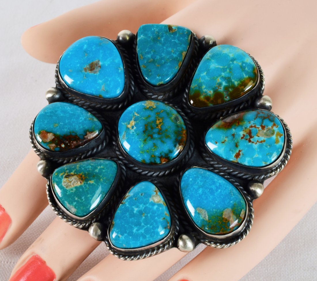 Augustine Largo Huge Sterling Kingman  Turquoise Ring (1 of 5)