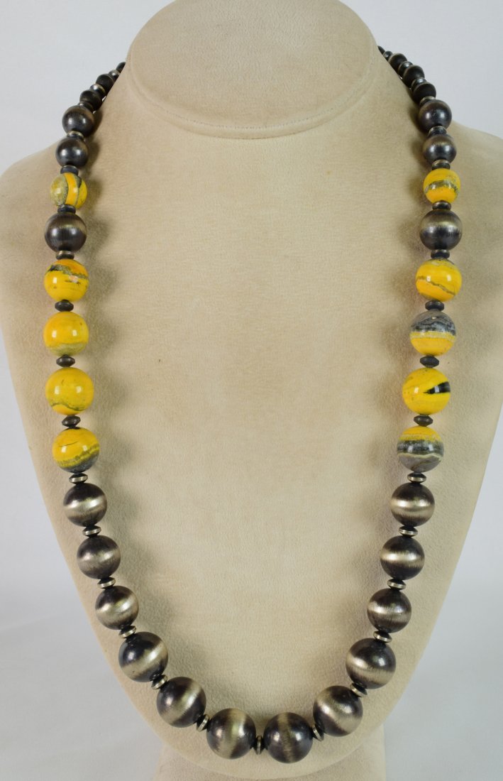 Bench Bead & Bumble Bee Jasper Graduating Necklace (1 of 5)