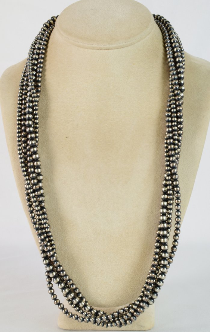 Native American 5 Strand Bench Bead Necklace -26 in. (1 of 4)