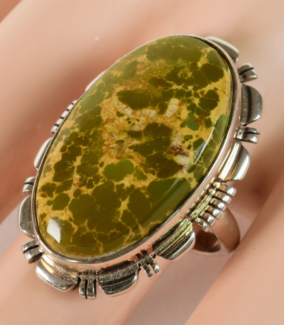 Navajo Orvil Jack Turquoise Sterling Women's Ring (1 of 4)