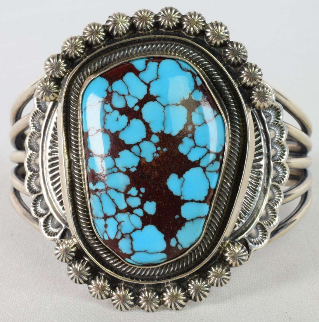 Leon Martinez Blue Moon Spiderweb Turquoise Cuff (1 of 5)