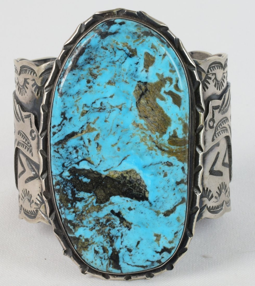 Chimney Butte Sterling Huge Kingman Cuff Bracelet (1 of 7)