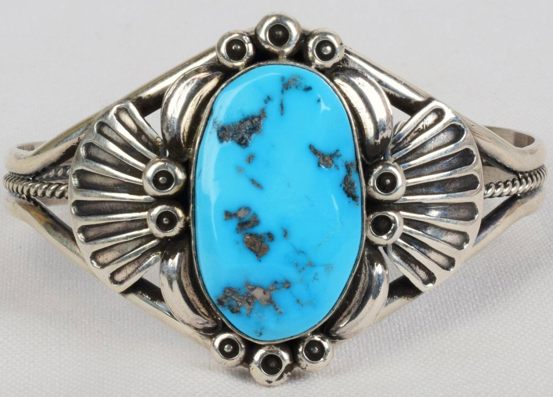 Spencer Turquoise and Sterling Cuff (1 of 5)
