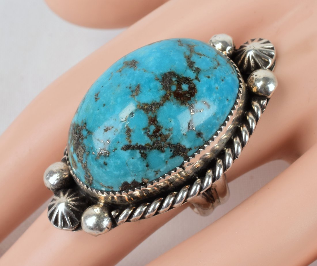 Native American High Dome Egyptian Turquoise Ring (1 of 3)