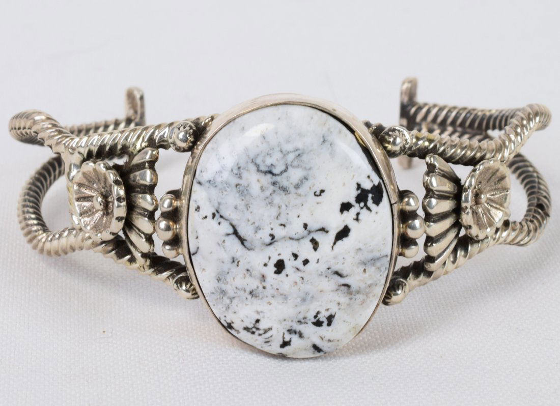 E. Richards Sterling White Buffalo Turquoise Bracelet (1 of 5)