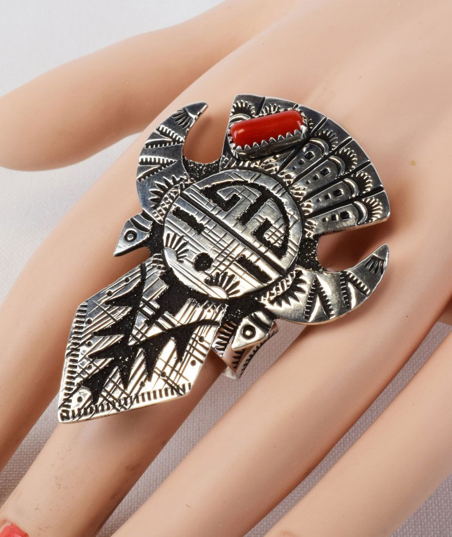 Richard Singer Sterling Overlay Kachina Ring-Adj. (1 of 4)